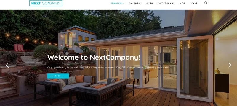 Mẫu website giới thiệu dịch vụ thiết kế nội thất